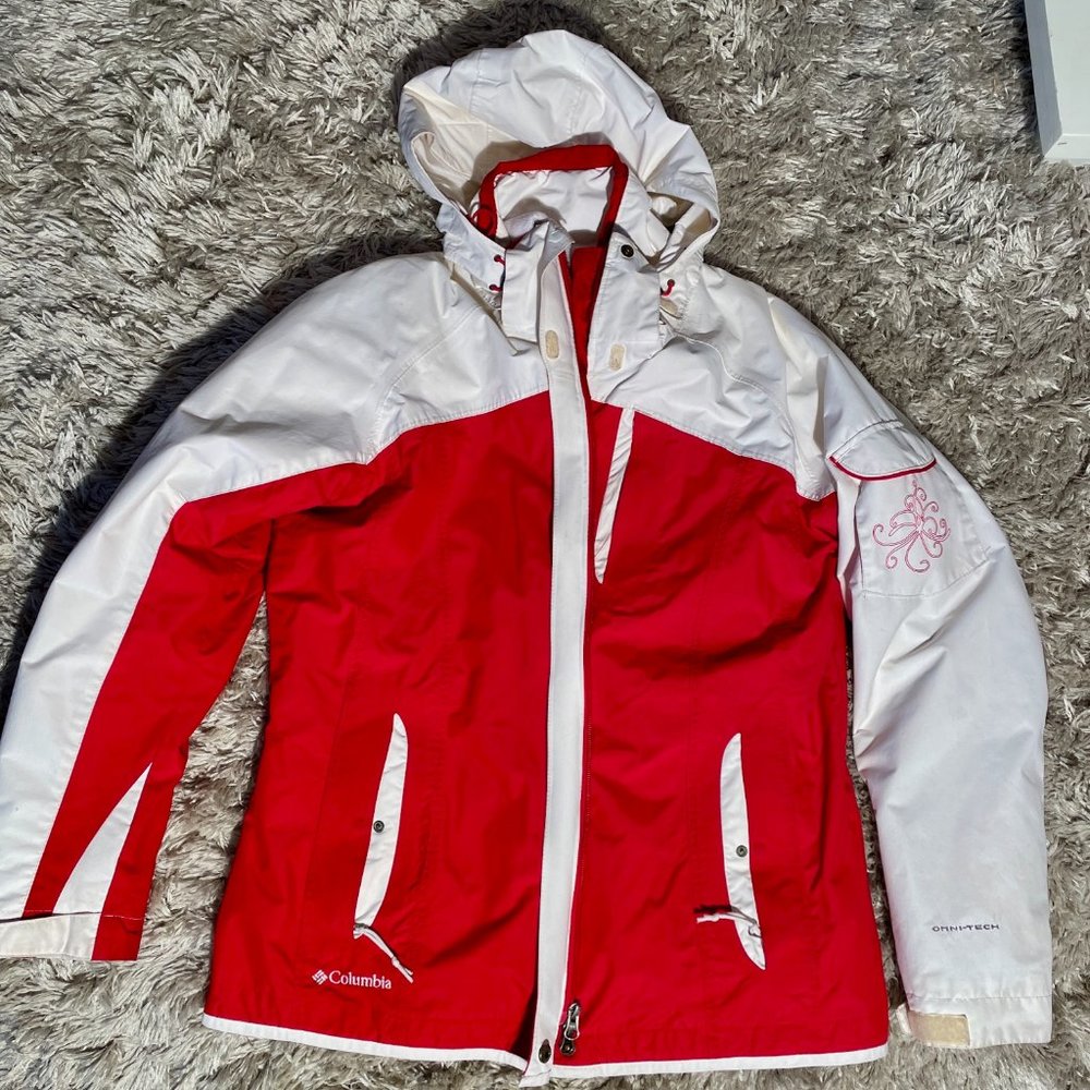 Columbia Omnitech Jacket Red/White Women’s size L
